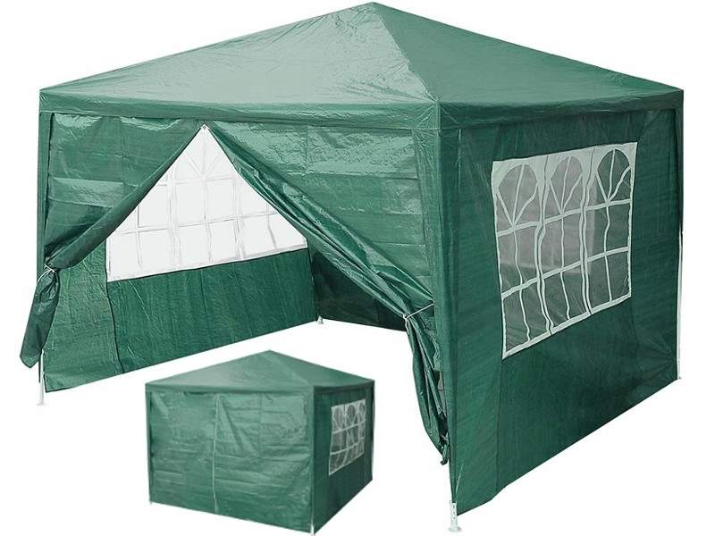 Have erhvervspavillontelt, 3x3 m, 4 vægge, grøn, MultiGarden