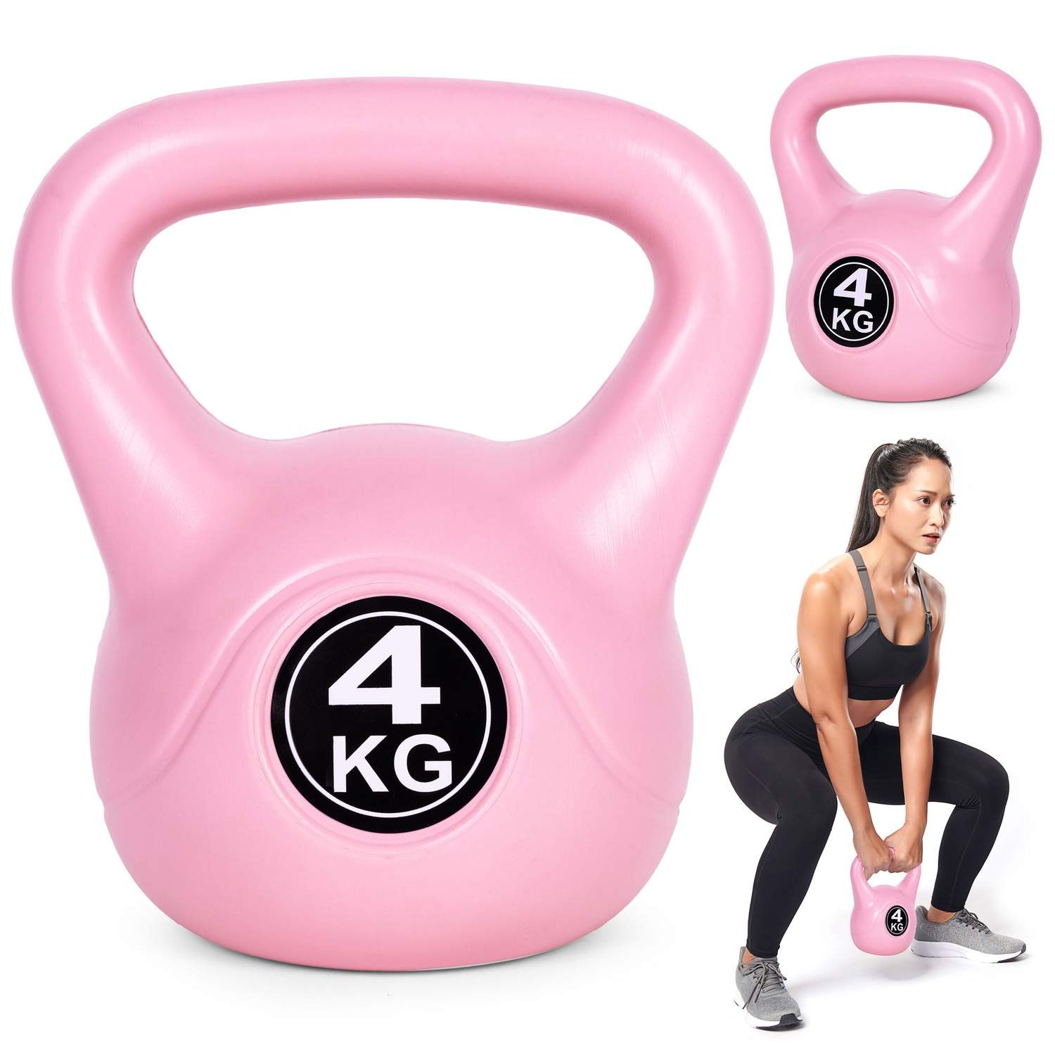 Kettlebell 4 kg för träning, hantel, viktboll, fitnessbelastning, rosa, ModernHome | Sport & Fritid - Träning - Träningsutrustning | Pryloteket