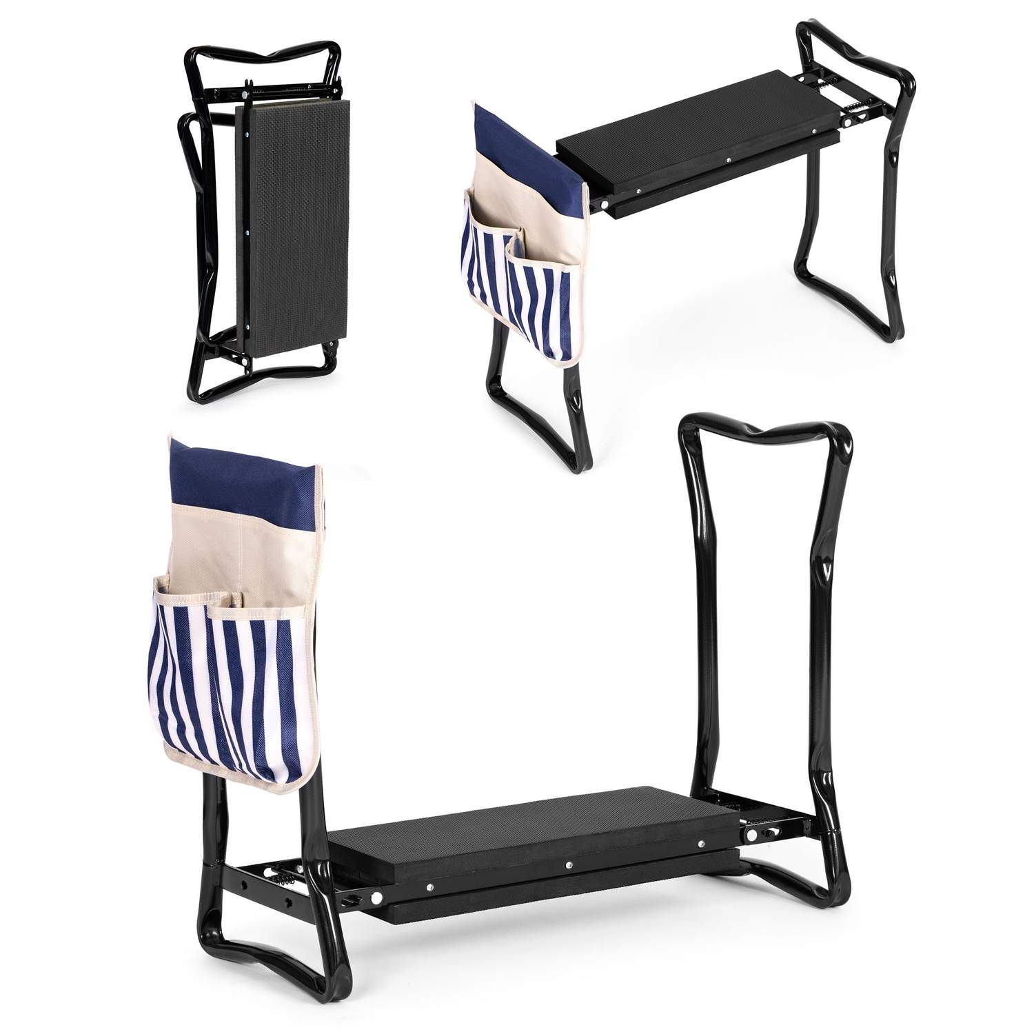 Sammenklappelig haveknæler og sæde 2-i-1 - blå