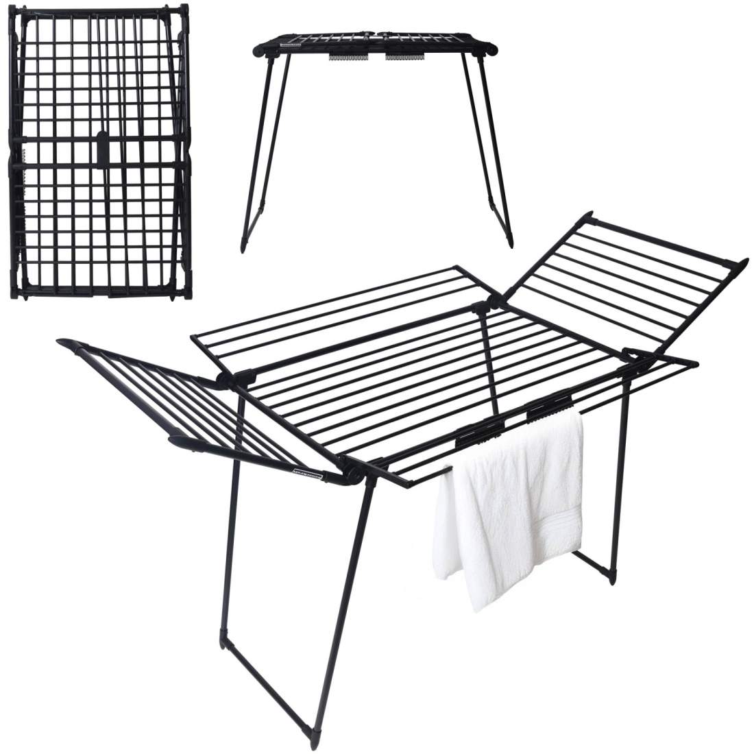 Torkställ, stående, balkong, 25 meter, svart | Mode & Accessoarer - Kläder - Underkläder | Pryloteket