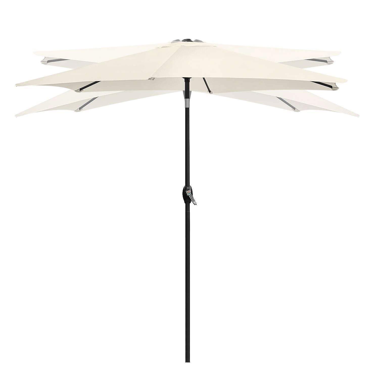 Sammenklappelig haveparasol, justerbar, 210 cm, beige