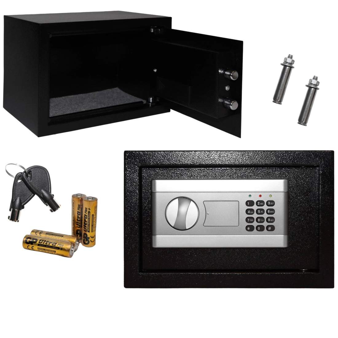 Hemmets kassaskåp med elektroniskt lås, nyckel eller kodåtkomst, 31x20x20 cm | Mode & Accessoarer - Smycken, Smyckesset & Tillbehör - Ringar | Pryloteket
