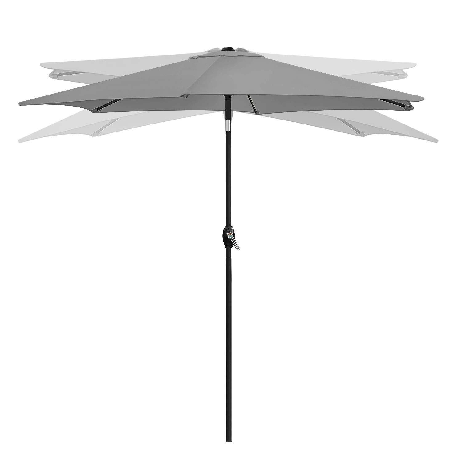 Sammenfoldelig havebalkonparasol, justerbar, 210 cm, grå