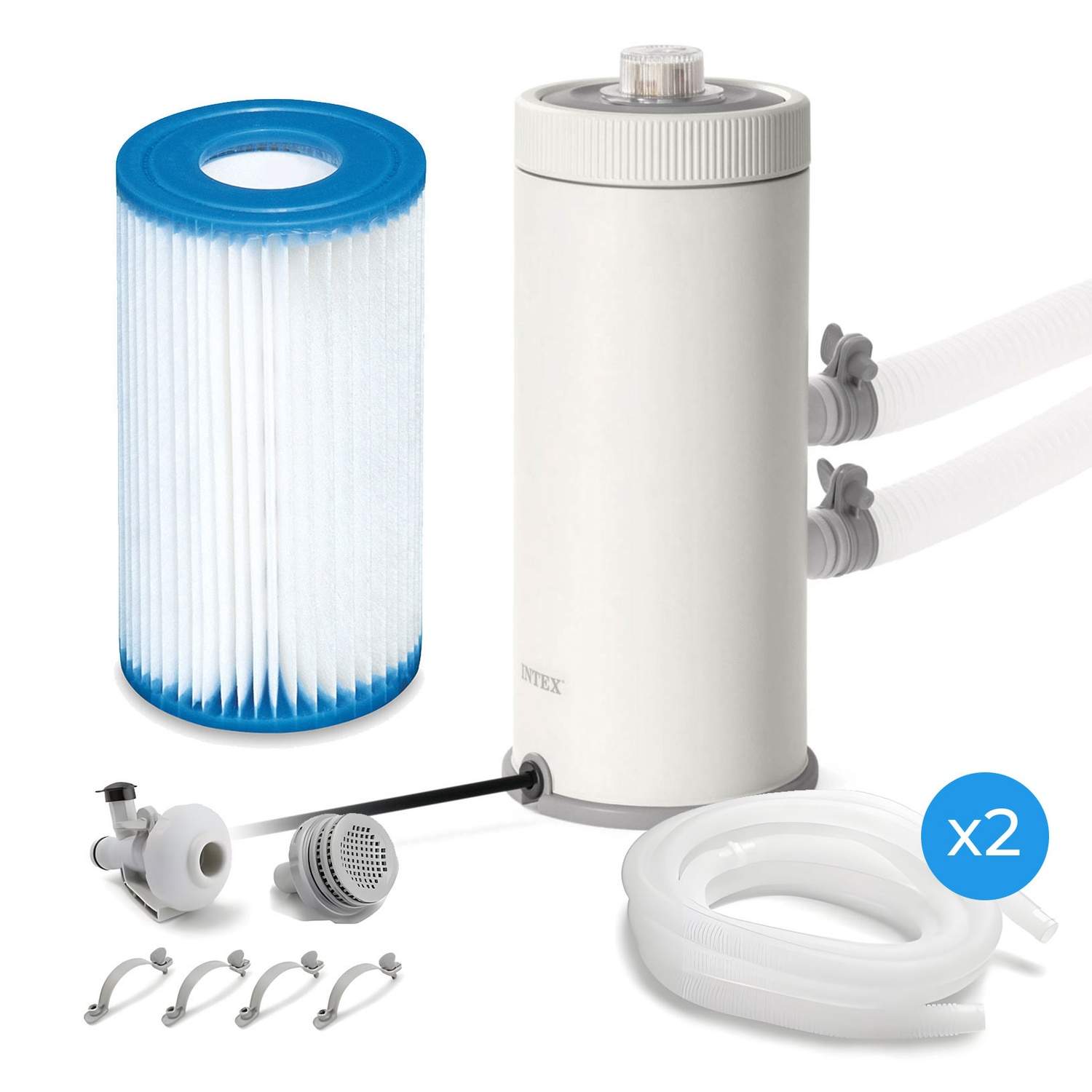 Svømmebassin filterpumpe 2006L/h filter + installationstilbehør INTEX 26604
