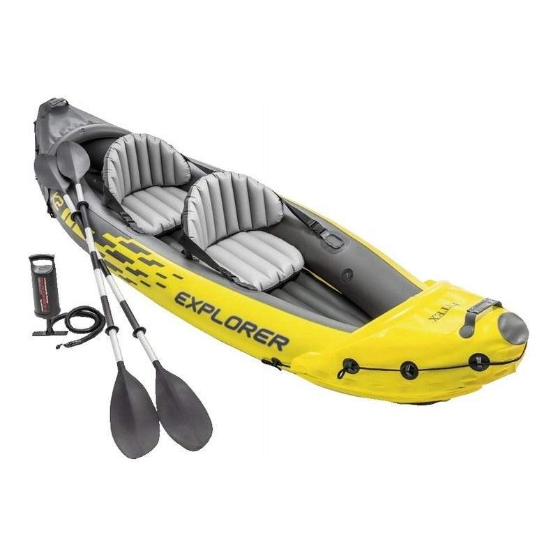 Oppustelig kajak Explorer K2 til 2 personer padler + pumpe INTEX 68307