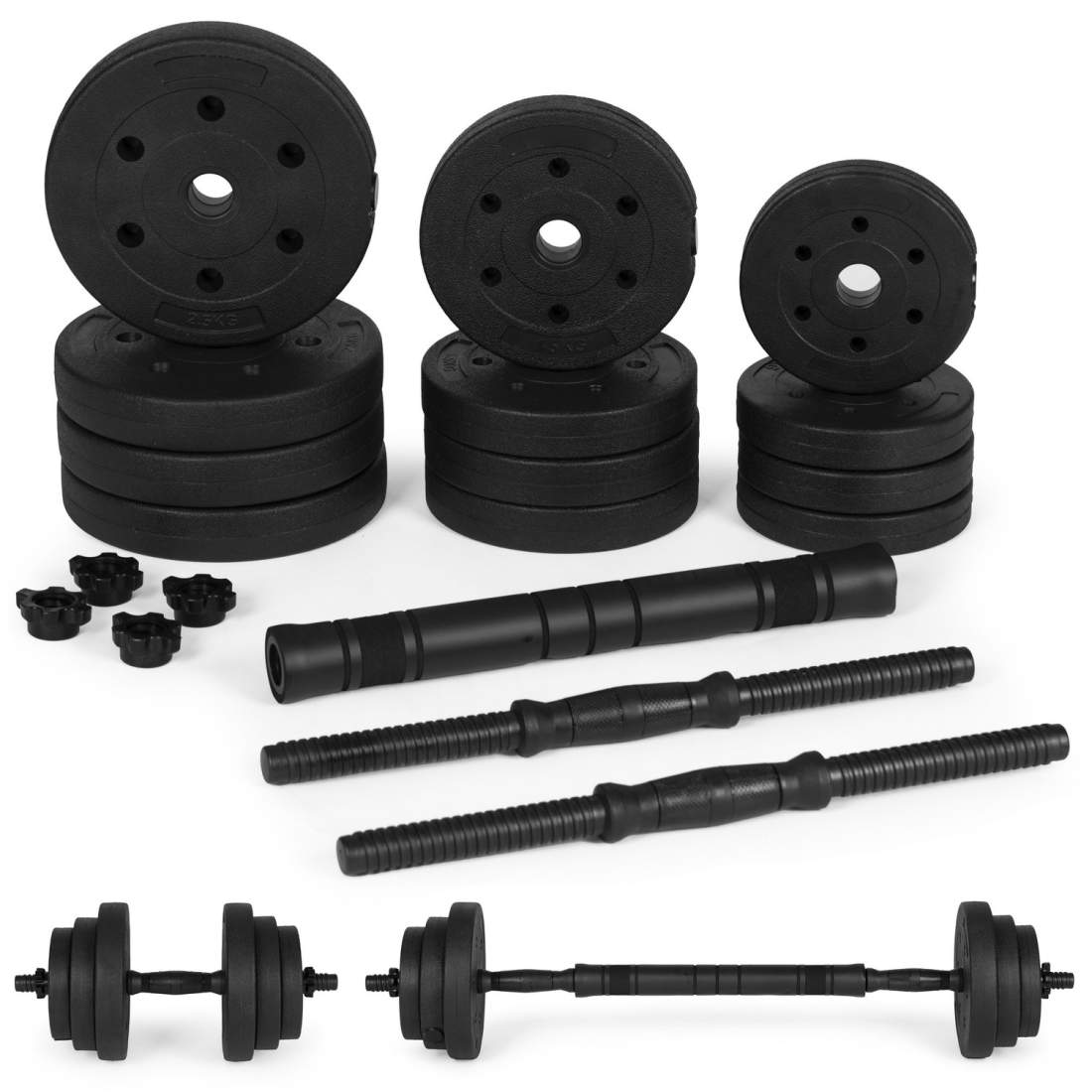 Justerbara hantlar 2x10 kg skivstångsset 20 kg stång ingår | Sport & Fritid - Träning - Träningsredskap - Styrketräning | Pryloteket