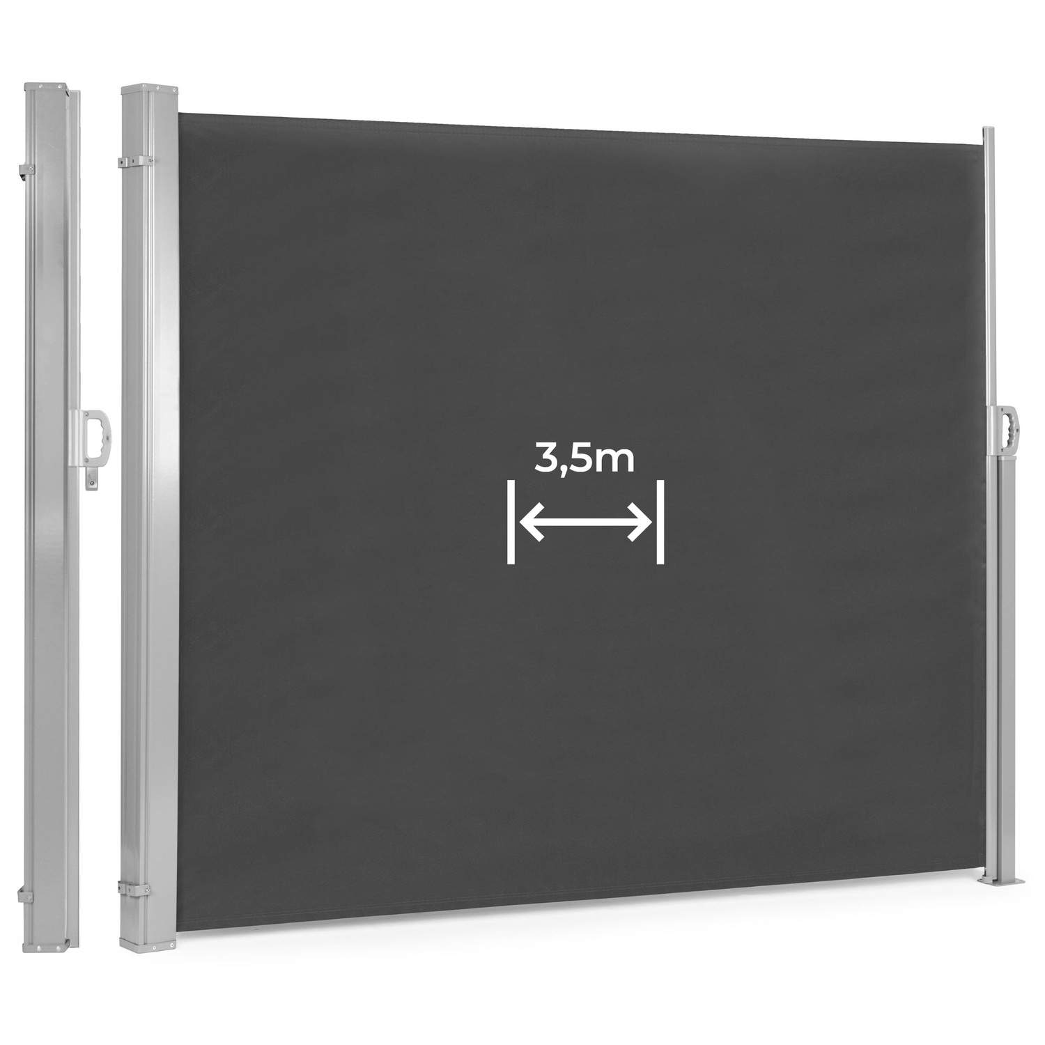 Sammenfoldelig sidemarkise 350x200 cm Privatskærm til have eller terrasse Antracit MultiGarden