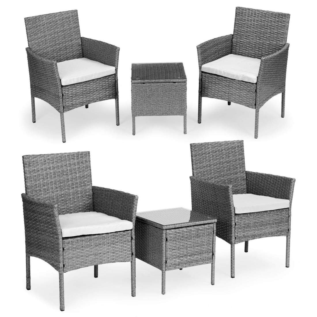 Trädgårdsmöbelset med rottingliknande finish – Bord och stolar Grå MultiGarden | Mode & Accessoarer - Smycken, Smyckesset & Tillbehör - Ringar | Pryloteket