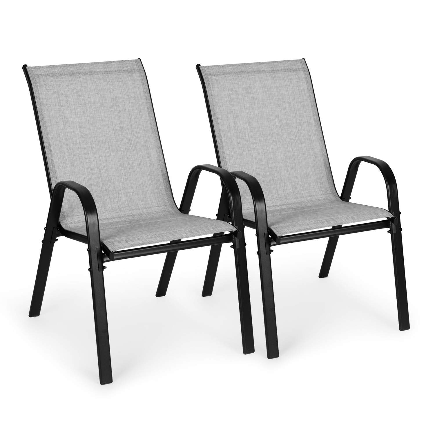 Sæt med 2 havestole til terrasse eller altan Lysegrå MultiGarden