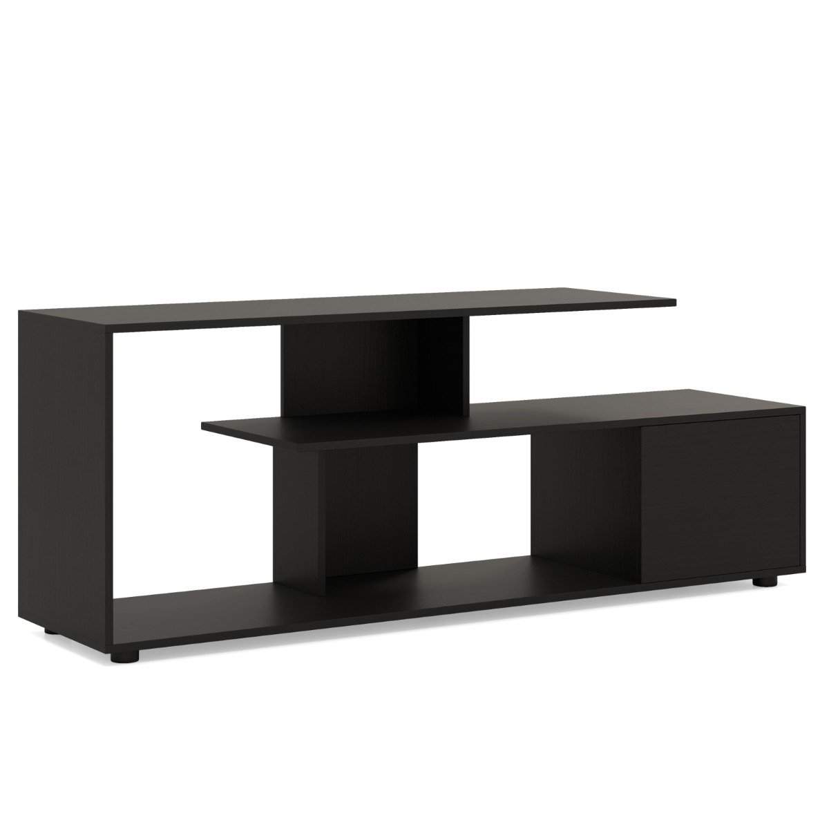 TV-stander til TV op til 55 tommer med hylder & Skab TV skab lowboard sort