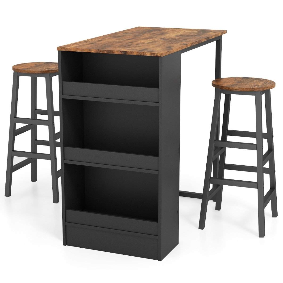 Köksbord med 2 pallar, platsbesparande bistrobord, bänkbord, matbordsset, barbord | Hem & Hobby - Hem & Hushåll - Kök | Pryloteket