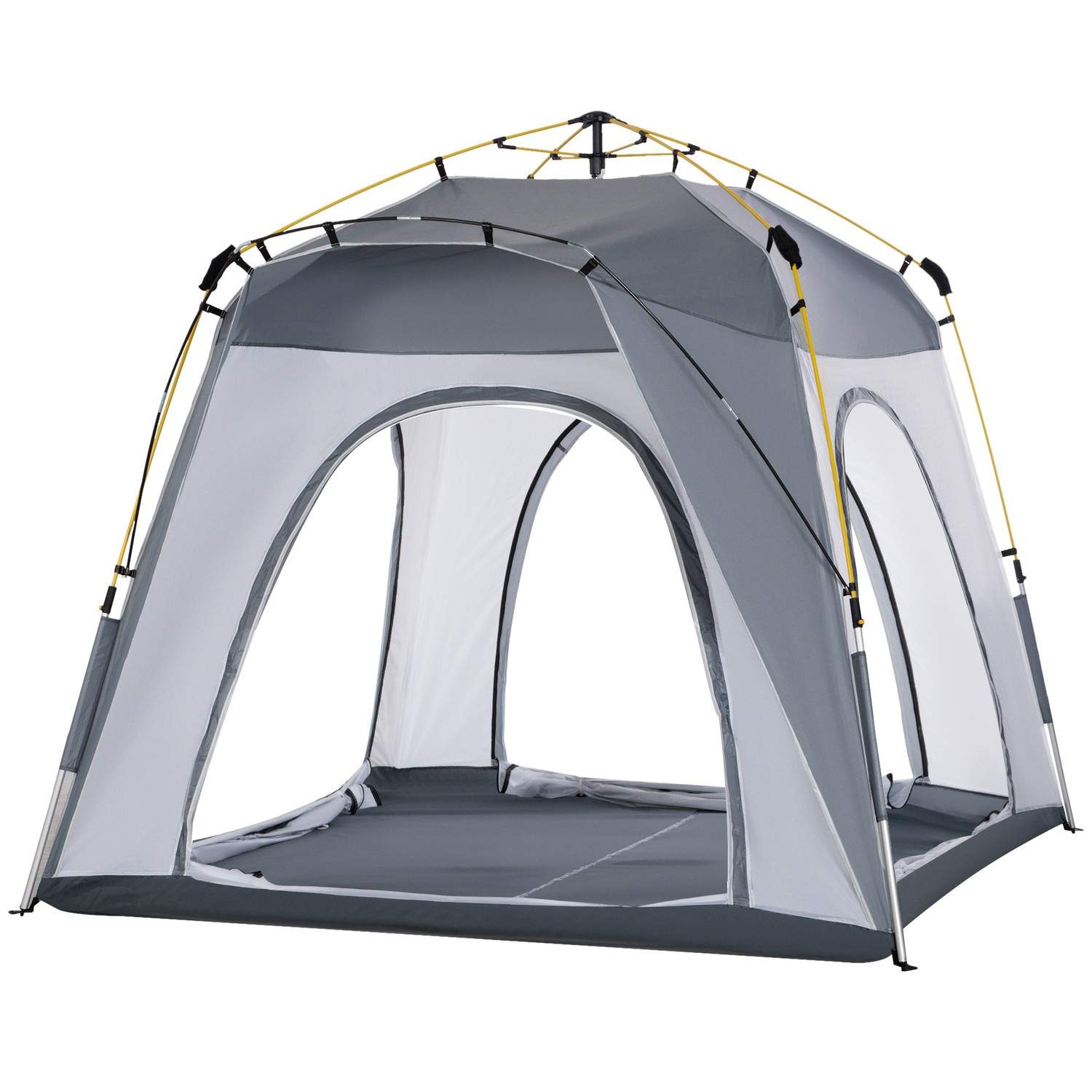 Kuppeltelt til 4 personer, letvægts, stabilt, vandtæt, UV 50+, pop-up campingtelt med krog, dør, vindue, bundsejl, familietelt m