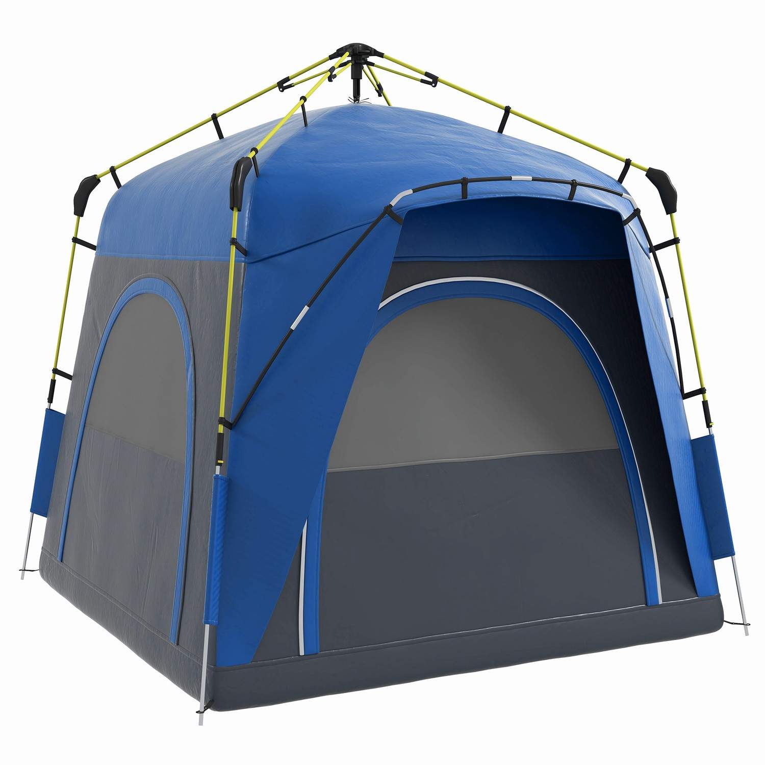 Kuppeltelt til 4 personer, letvægts, stabilt, vandtæt, UV 50+, pop-up campingtelt med krog, dør, vindue, bundsejl, familietelt m