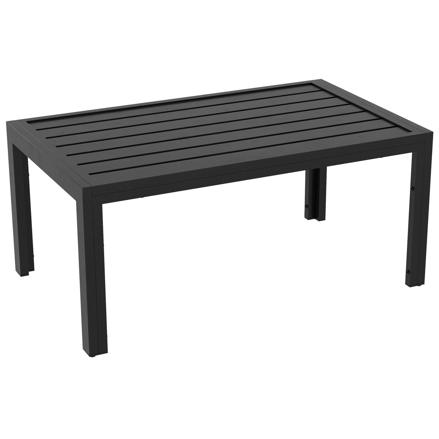 Sidebord Balkonbord Fremstillet af Stål Rektangulært Sofabord Vejrbestandigt Havebord Letplejet Sofabord Udendørsbord til Balkon