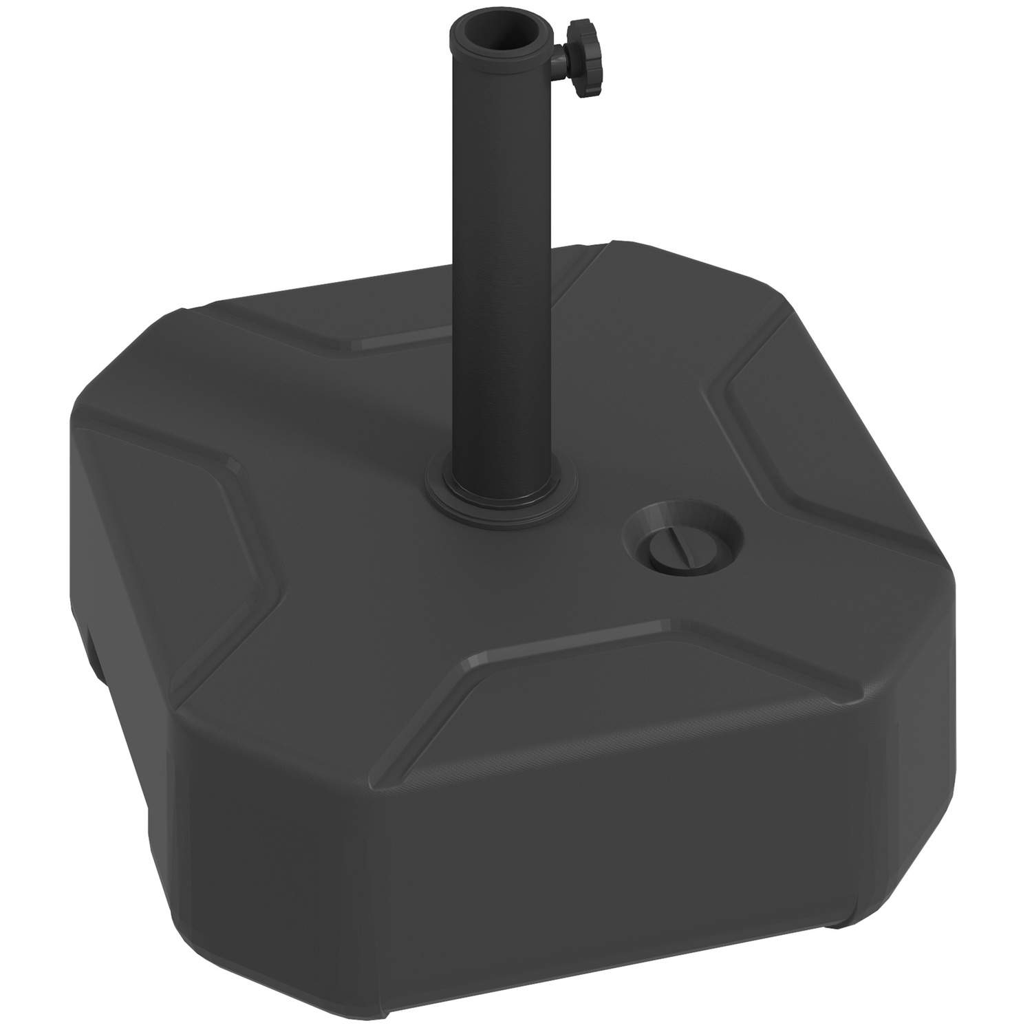 Parasolstativ kan fyldes op til 25 kg, paraplystativ, firkantet paraplyholder, paraplyvægt, stativ til parasol 38/48 mm rørdiame