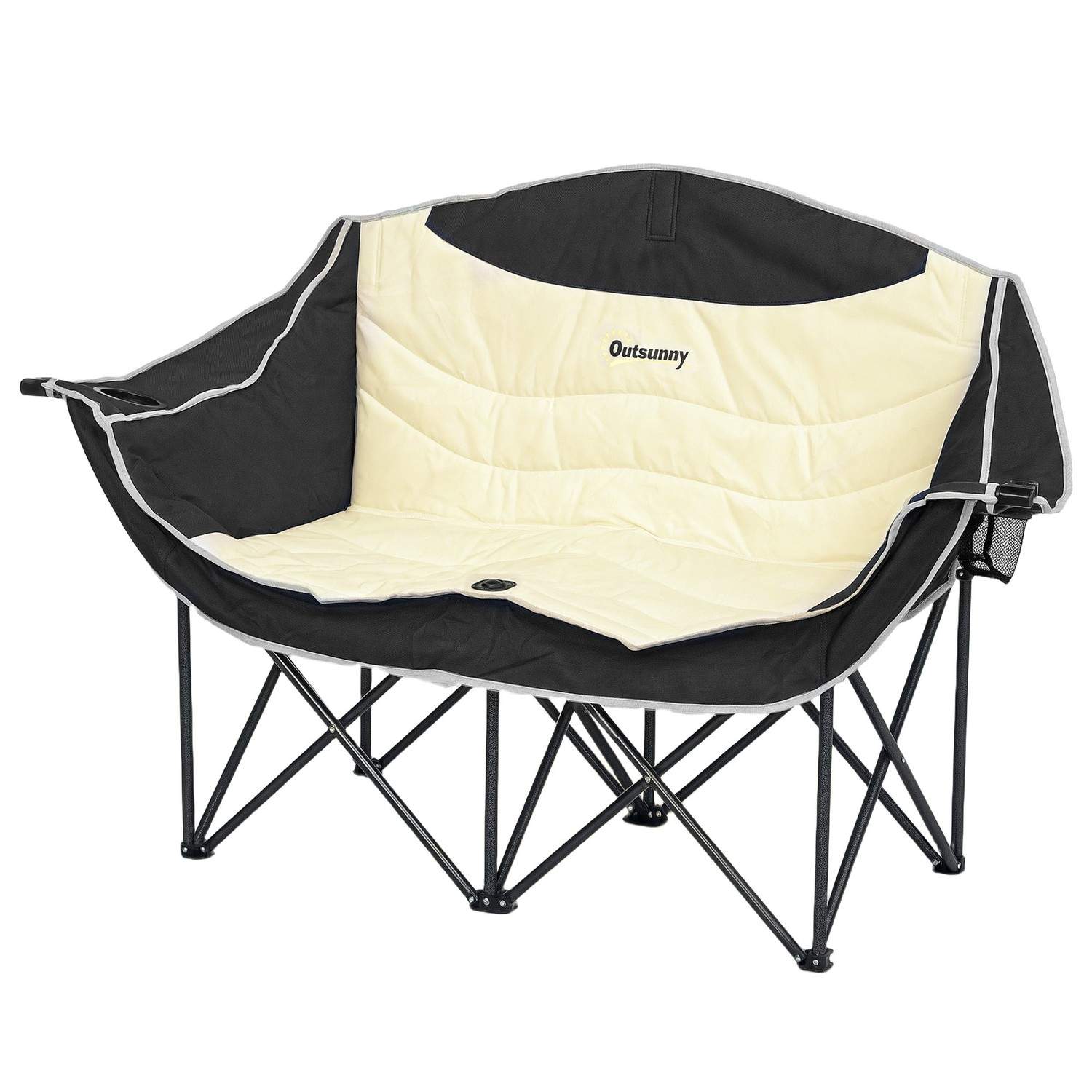 Foldestol 2 personers foldbar campingstol med kopholder bæretaske udendørs klapstol bæreevne op til 250 kg robust let polstret f