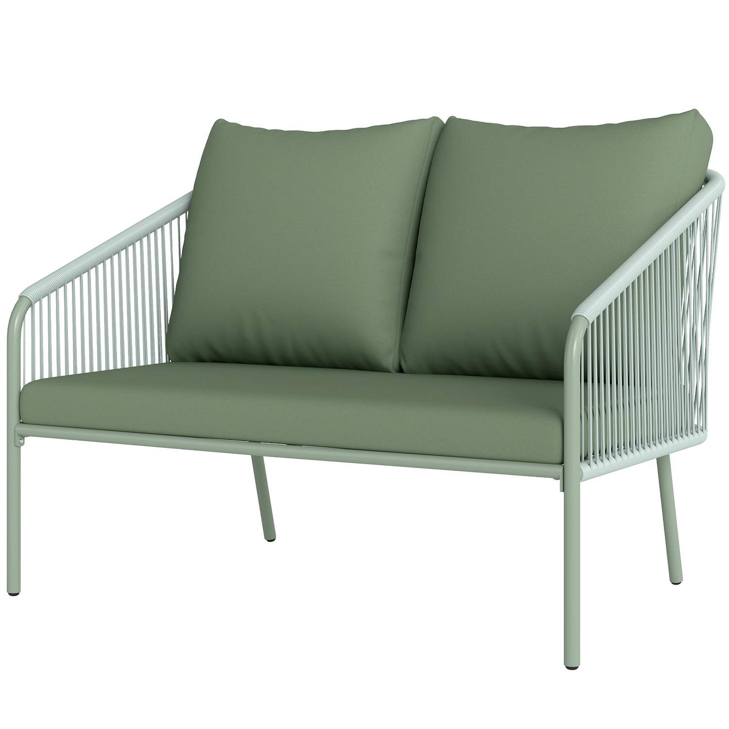 Havesofa med hynder 2-personers Rattan Sofa Lounge Sofa Udendørs Balkon Sofa Rattan Sofa Have Lounge Polyrattan Havemøbler Balko