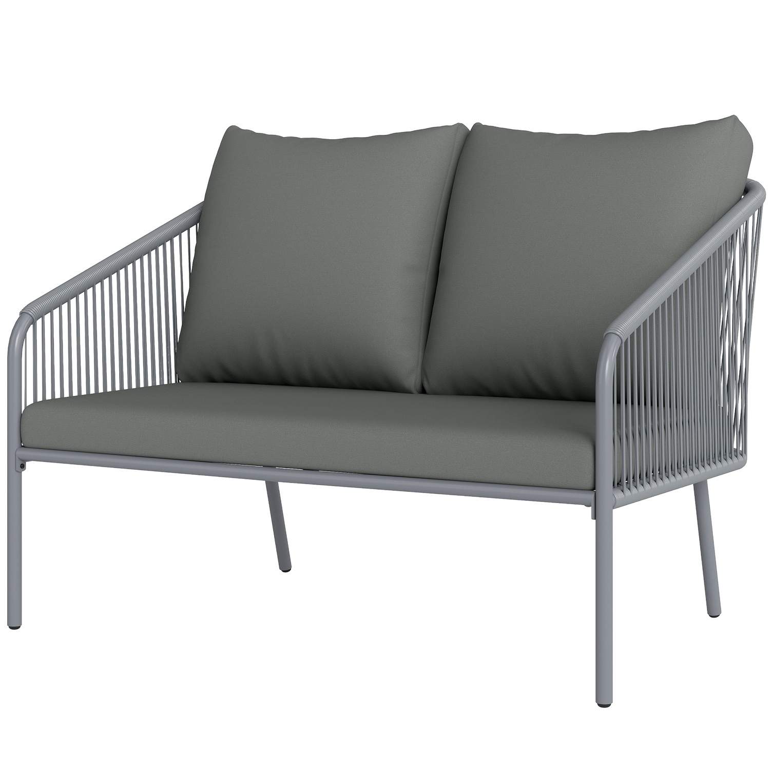 Havesofa med hynder 2-personers Rattan Sofa Lounge Sofa Udendørs Balkon Sofa Rattan Sofa Have Lounge Polyrattan Havemøbler Balko