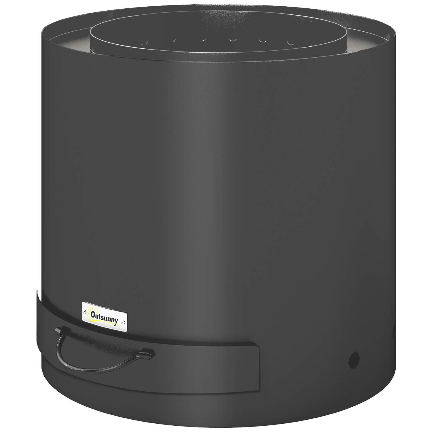 Ildskål Ø45 x 42cm lavet af stål bålfad med poker askebæger bålskåle til haven, balkon terrasse, udendørs BBQ camping sort |