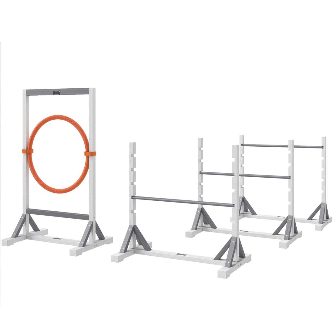 Agility Set Hundar 4-delad Agility Utrustning för hundträning Hinder Set med höjdjusterbara hinder Däck Träningstillbehör Koordi | Sport & Fritid - Träning | Pryloteket