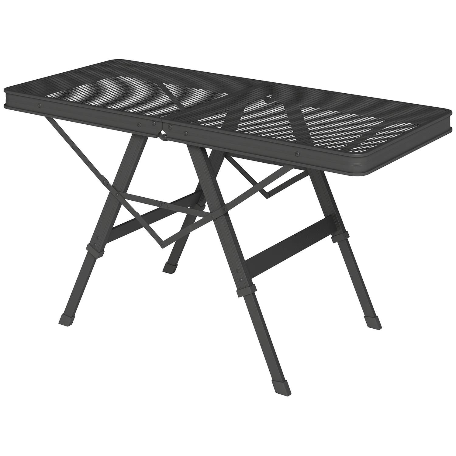 Campingbord, højdejusterbart, klapbord med metalgitter, foldbart havebord lavet af aluminium, letvægts, multifunktionelt bord, s