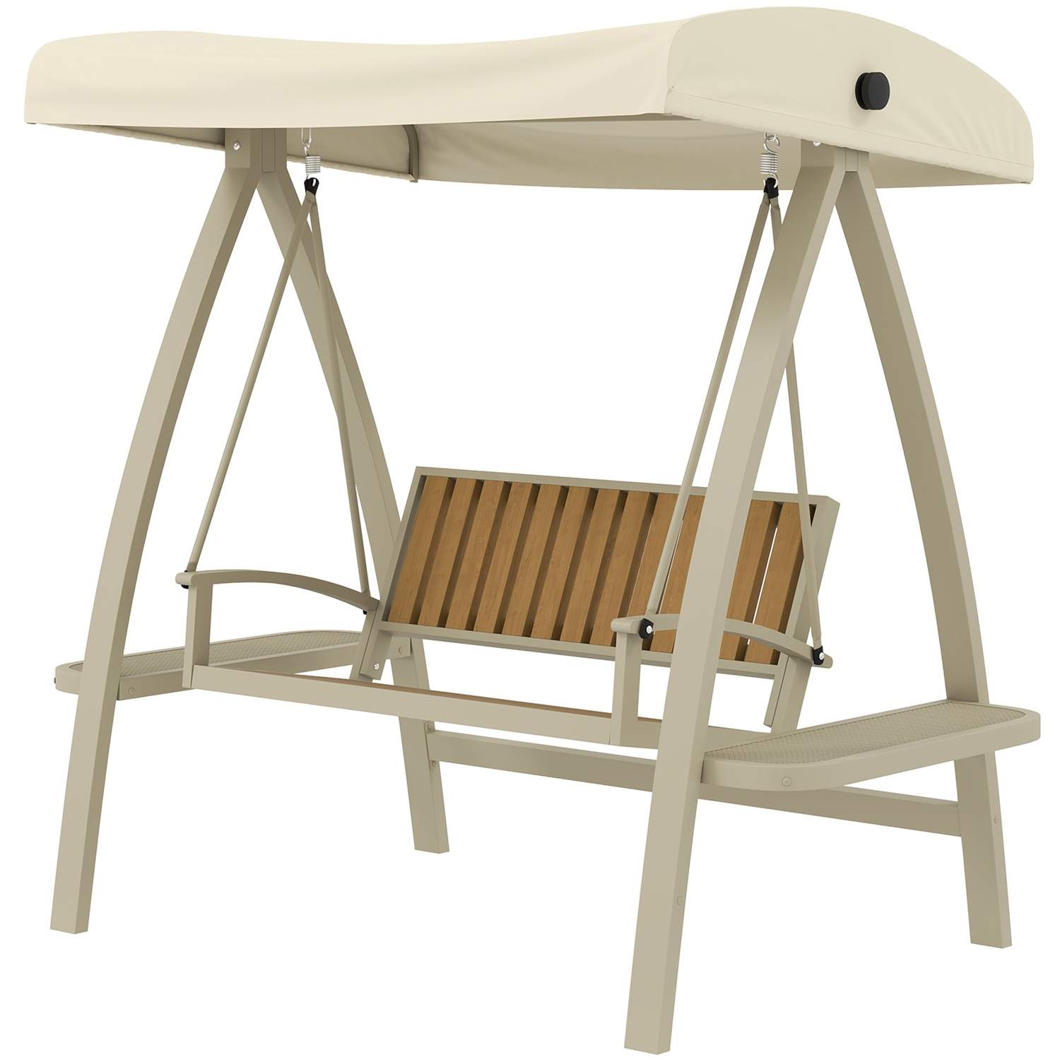 Hollywood swing 2-personers havegynge med justerbar solsejl, sidebord, gyngebænk, bæreevne op til 240 kg, til have, terrasse, 20