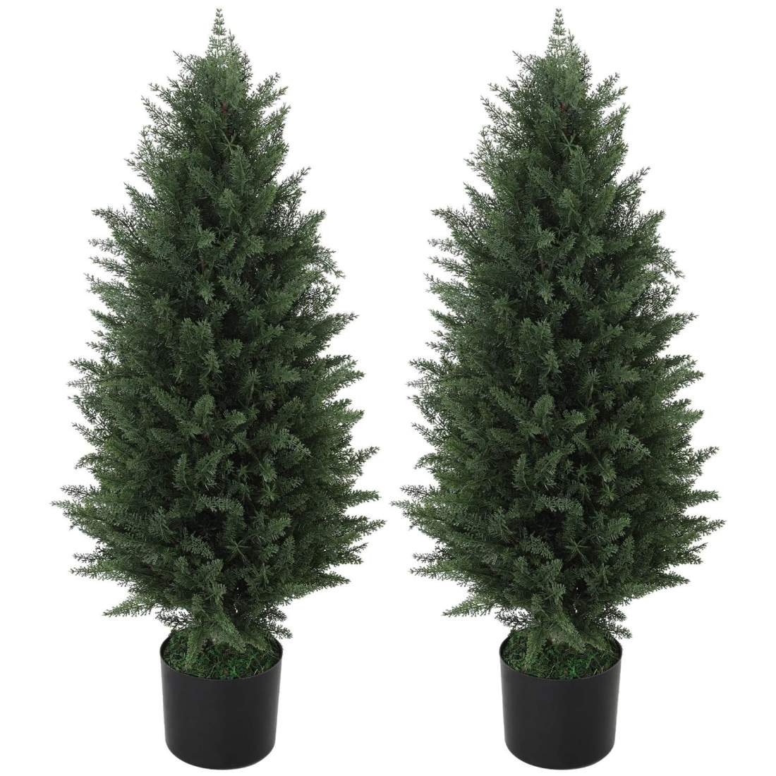 Konstgjord cypress Set med 2 stora 90 cm konstgjorda växter, konstgjorda växter i kruka, UV-resistenta konstgjorda träd som äkta | Hem & Hobby - Hem & Hushåll - Inredning & Dekoration - Krukor | Pryloteket