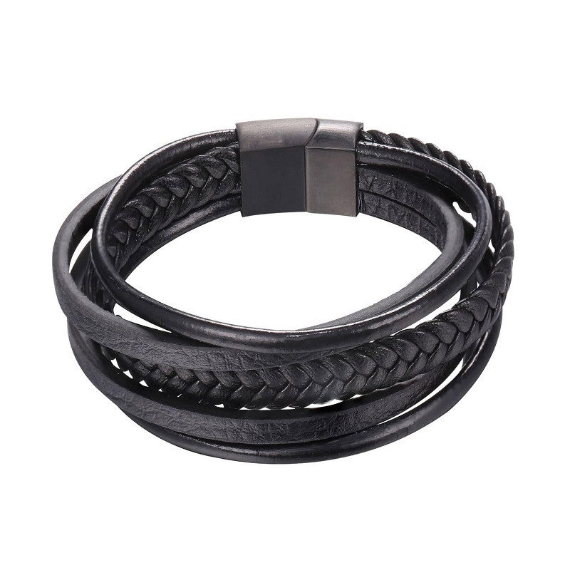 U7 Rannekoru Nahkajäljitelmästä - Musta