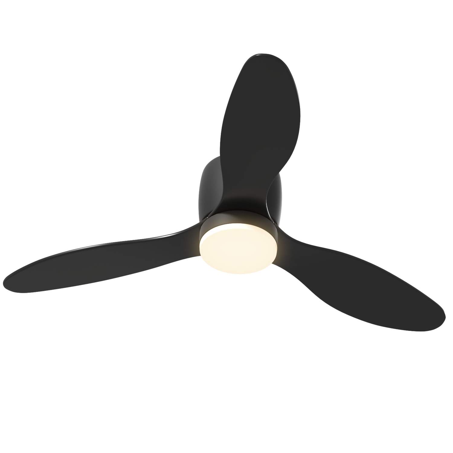 Loftsventilator med belysning og fjernbetjening 115 cm LED-lampe med ventilator, vendbar DC-motor, 3 blade, 3 lysfarver, 6 hasti