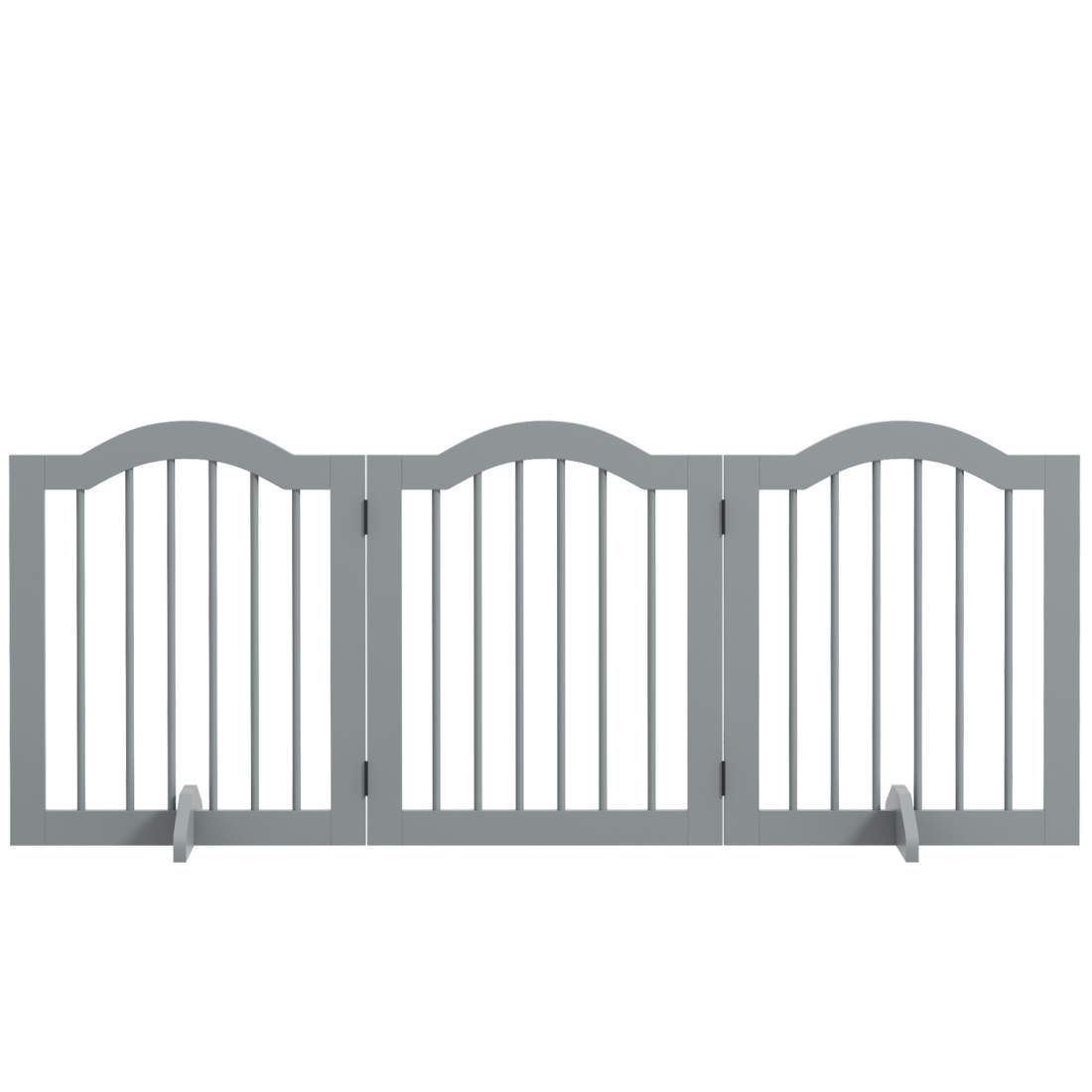 Hundspärrgrind, 3-delad, 154,5 x 61 cm, vikbar hundgrind med dörr, dörrgrind med 2 stödfötter, fristående trappgrind för kök, ha | Hem & Hobby - Husdjur | Pryloteket
