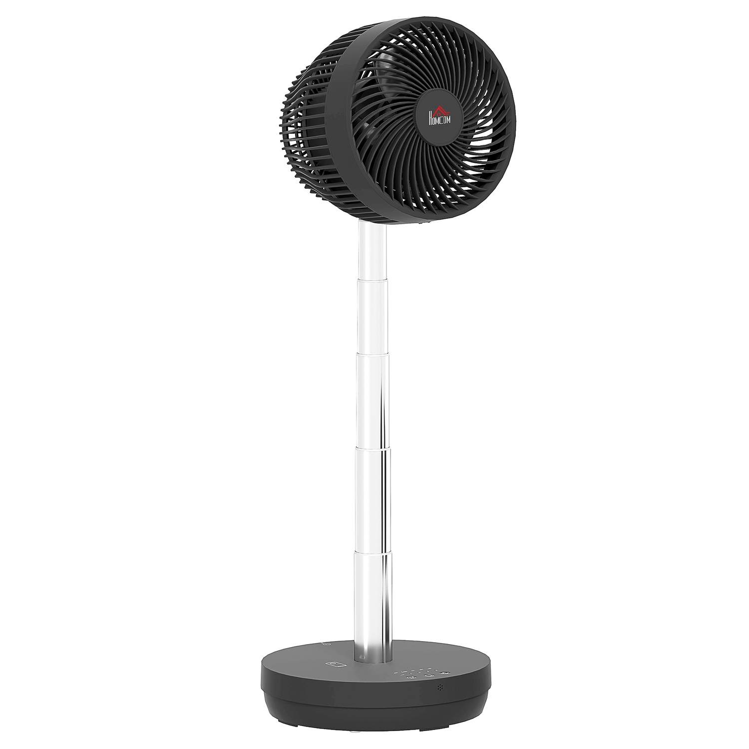 Stand ventilator USB genopladelig ventilator med fjernbetjening Justerbar hældningsoscillation 10 hastighedsniveauer Timer Højde