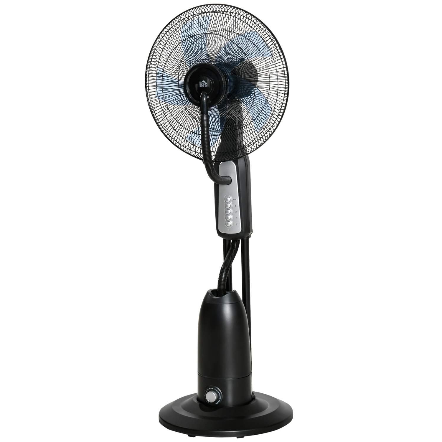 Vandkølende ventilator, piedestalventilator med justerbar sprøjtetåge, 3 hastigheder, 3 L vandtank, 75° oscillerende, 90 W vandv