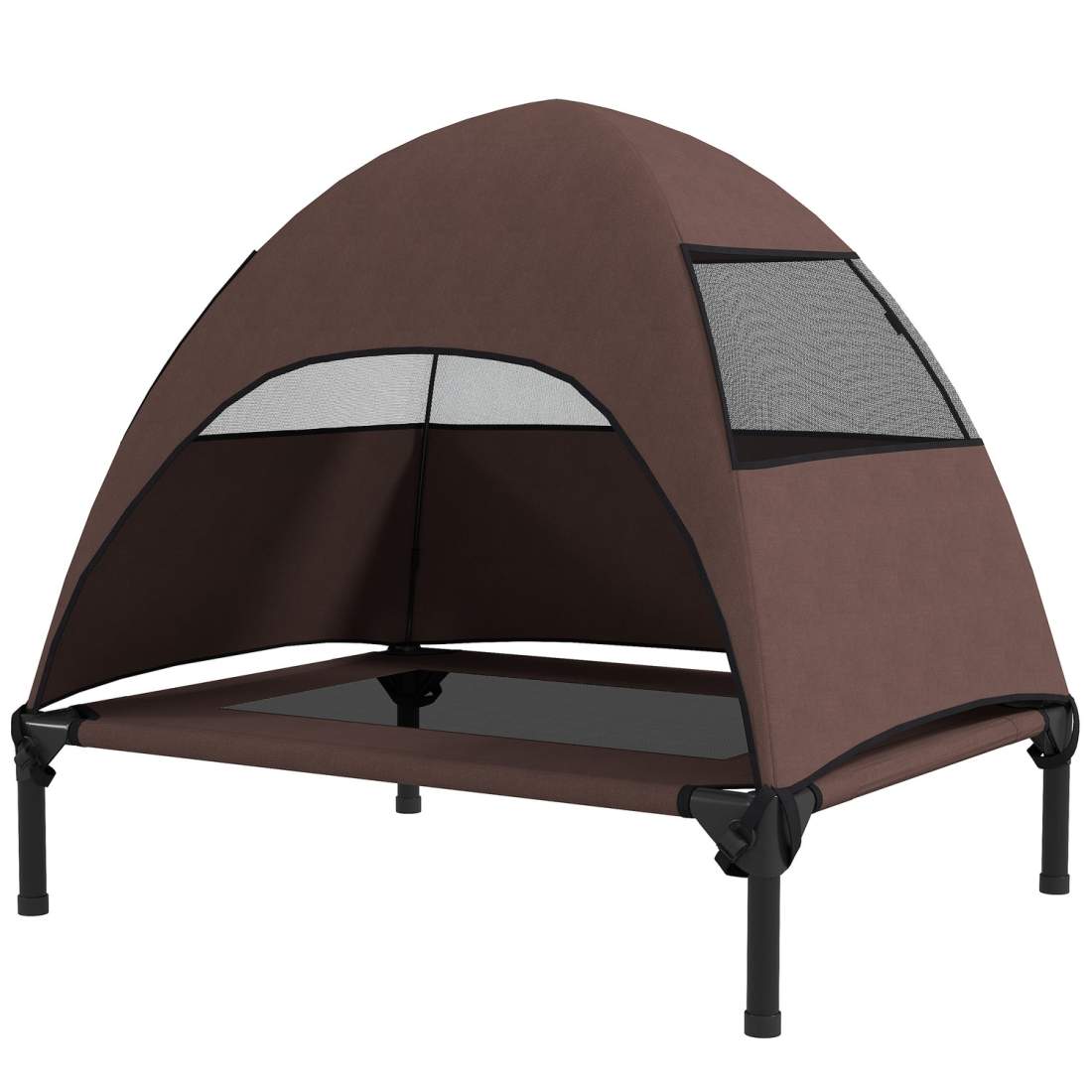 Hundsäng utomhus med tak, förhöjd hundsäng för medelstora hundar, svalkande sällskapsstol med tvättbar metallram i metallram, sä | Hem & Hobby - Husdjur - Hund - Hundsäng | Pryloteket