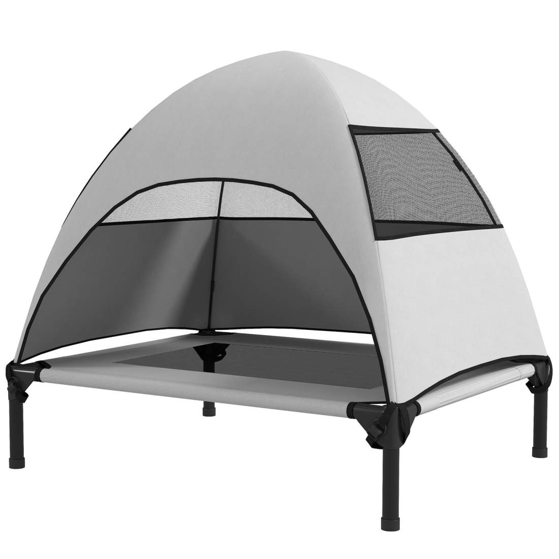 Hundsäng utomhus med tak, förhöjd hundsäng för medelstora hundar, svalkande sällskapsstol med tvättbar metallram i metallram, sä | Hem & Hobby - Husdjur - Hund - Hundsäng | Pryloteket