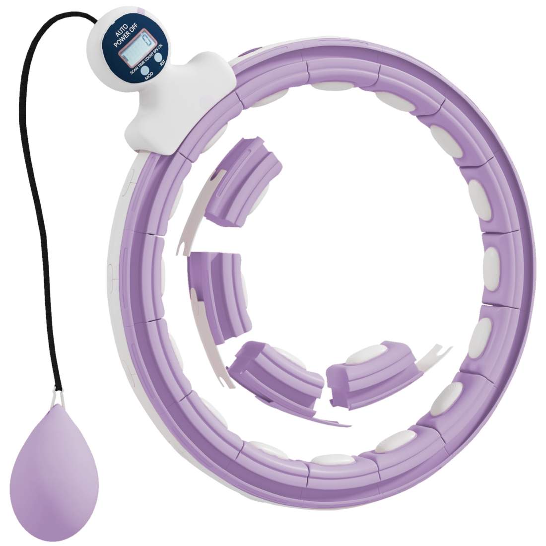 Smart Hula Hoop Vuxna med Weight Ball Counter 16 Knots (76-113cm) Justerbar Fitness Tyst Bantning Utrustning Infinity Hula Hoop | Sport & Fritid - Träning | Pryloteket