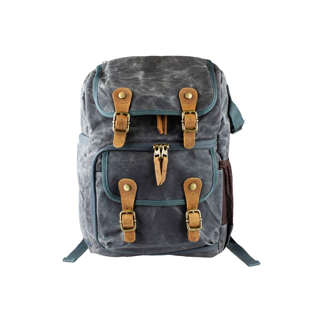 Rugged Camera Backpack with a Vintage Design Grey eStore