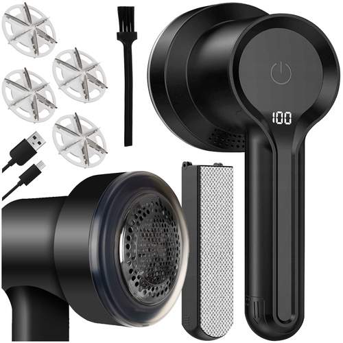 Trådløs stofshaver med 4 skærehoveder og hurtig opladning