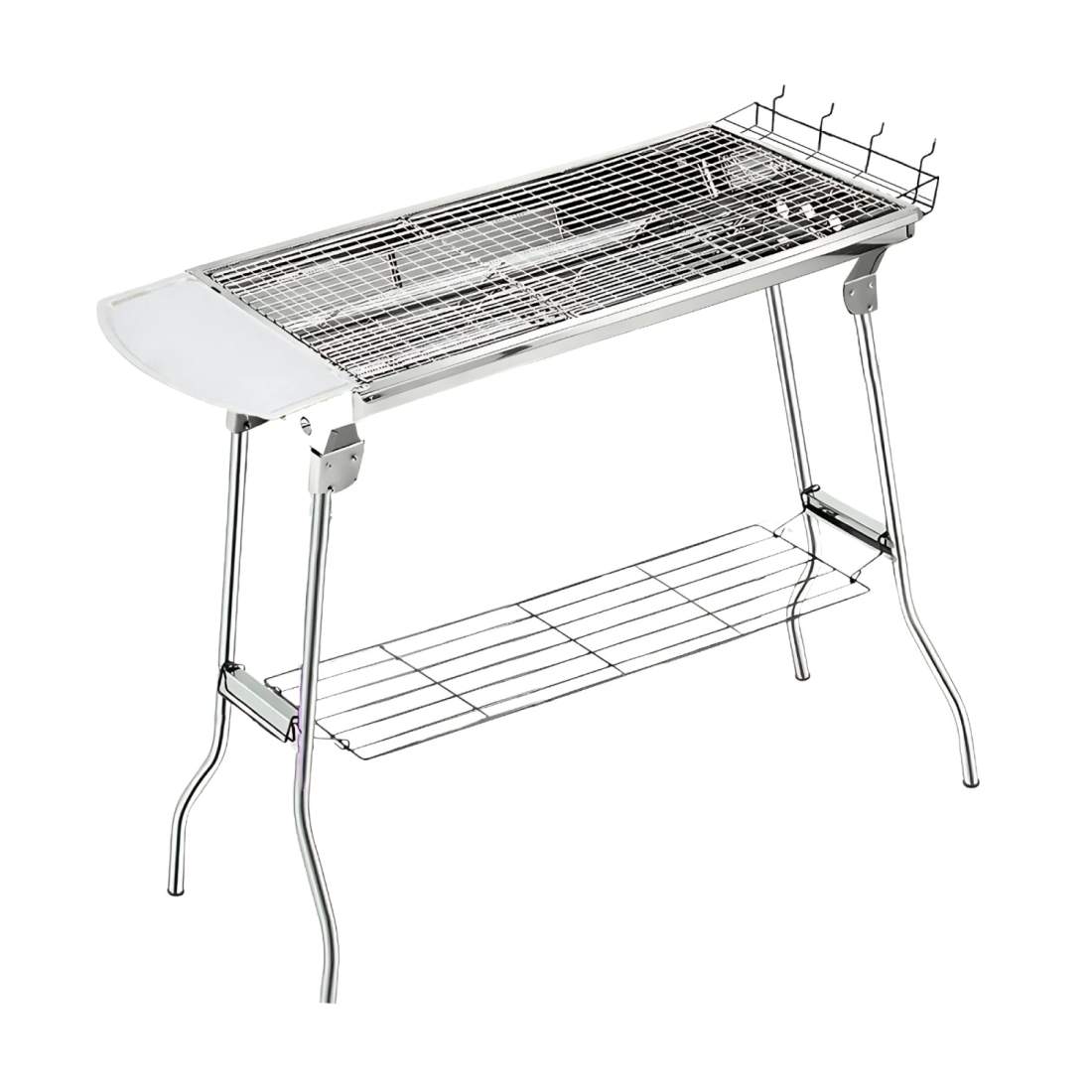Portabel Grill med Tillbehör - Rostfritt Stål
