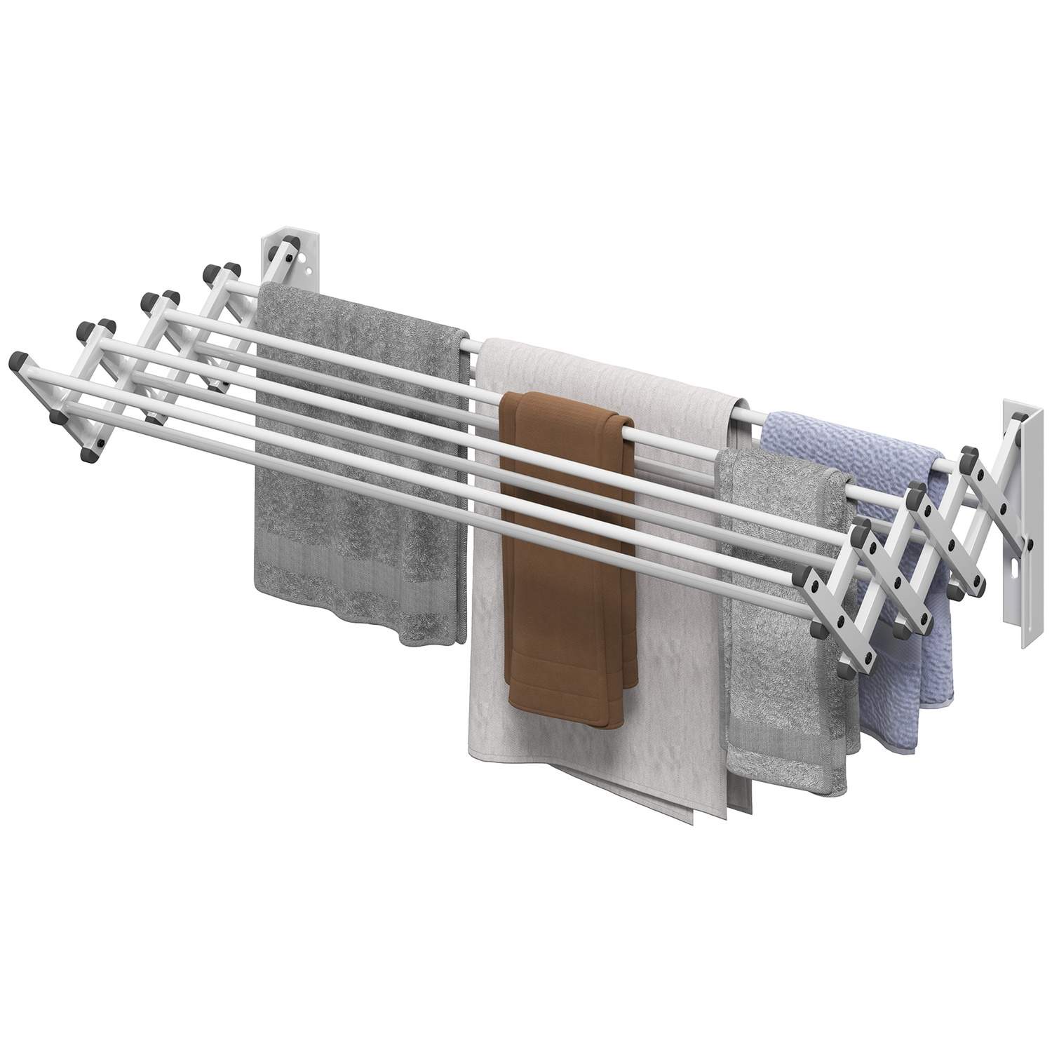Kläder Airer Wall Utdragbar Klädtork Väggmonterad med 8 aluminiumstänger, platsbesparande torkställning för inom- och utomhusbru | Hem & Hobby - Hem & Hushåll - Textil - Handdukar | Pryloteket