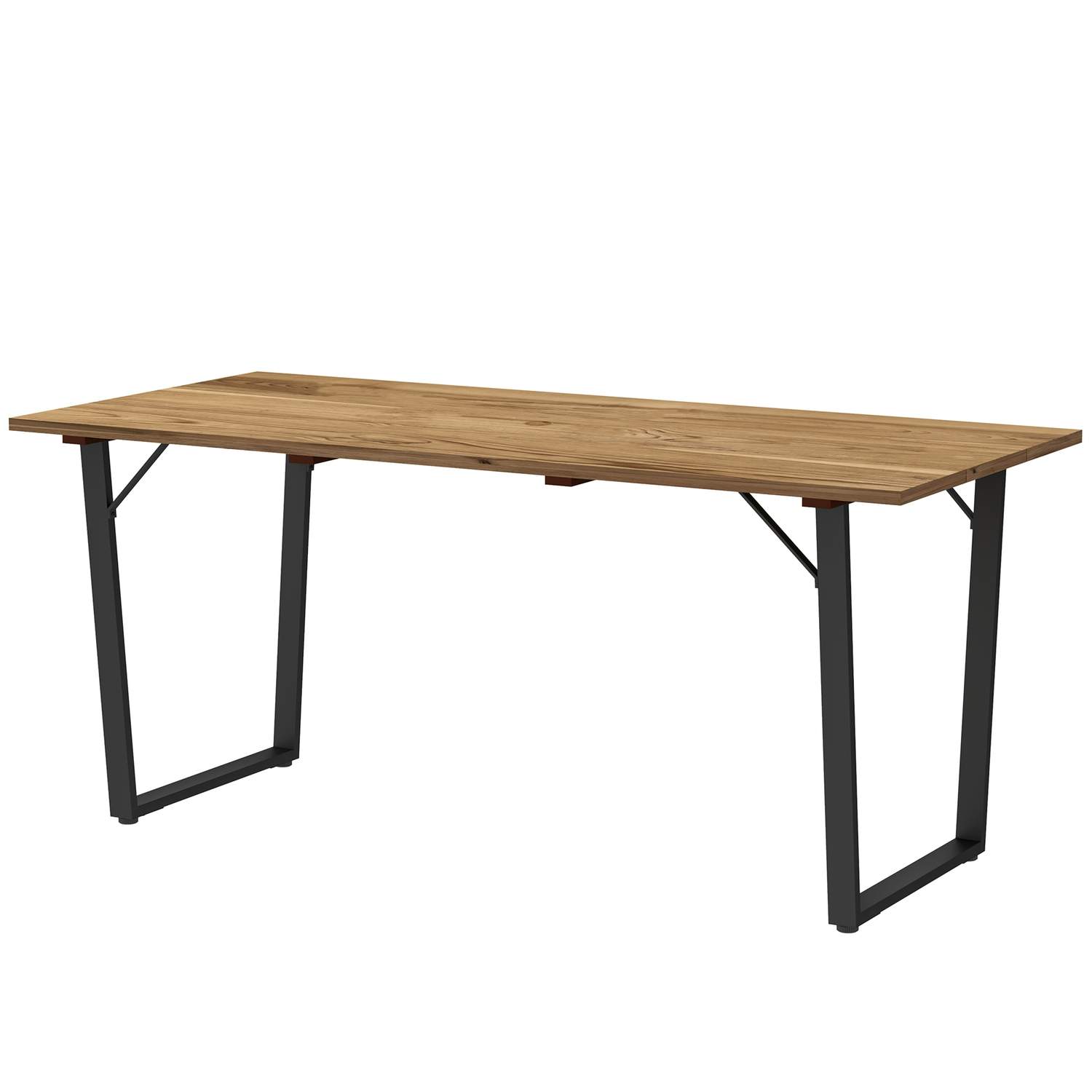 Træhavebord 175x80 cm Vejrbestandigt altanbord med paraplyhul Buffetbord Campingbord til 6 personer Gårdhavebord Udendørs spiseb