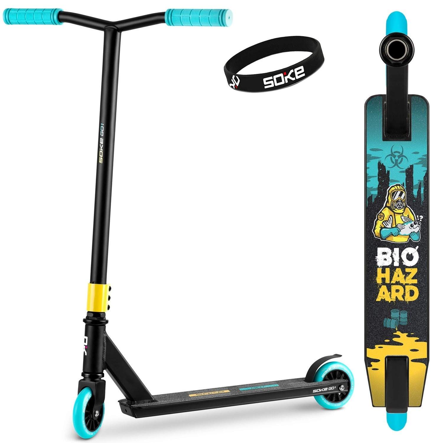 SOKE GO! Stunt Scooter gul blå