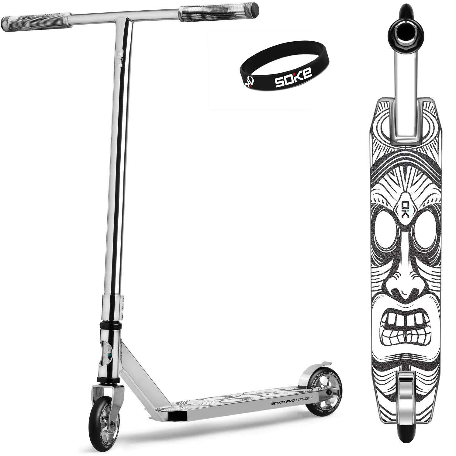 SOKE PRO street sølv stuntscooter