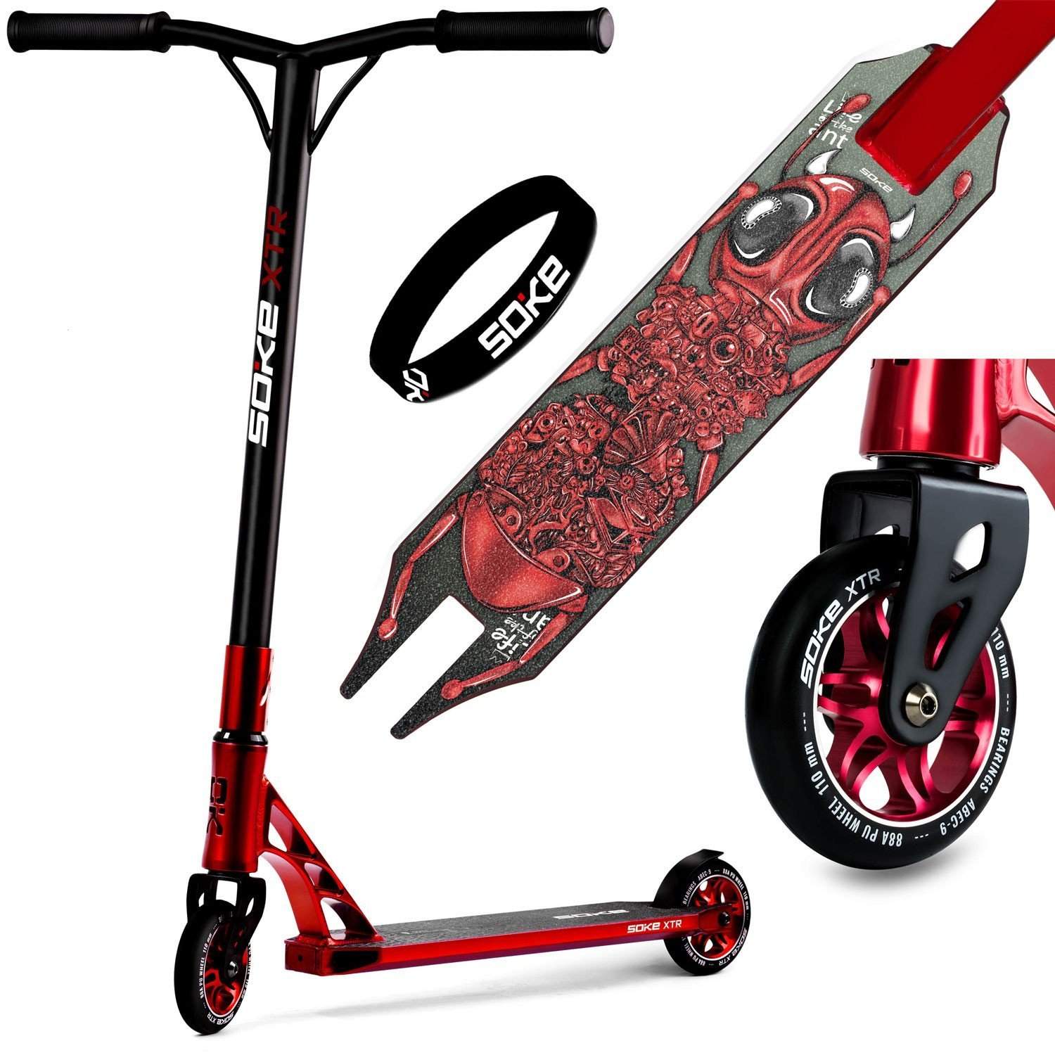 SOKE XTR stuntscooter rød