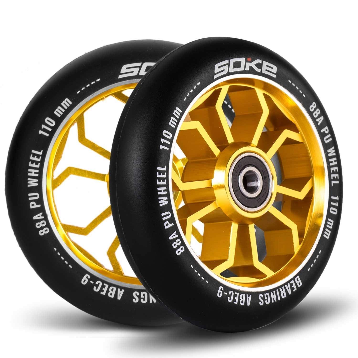Scooterhjul 110 mm guld 2 stk