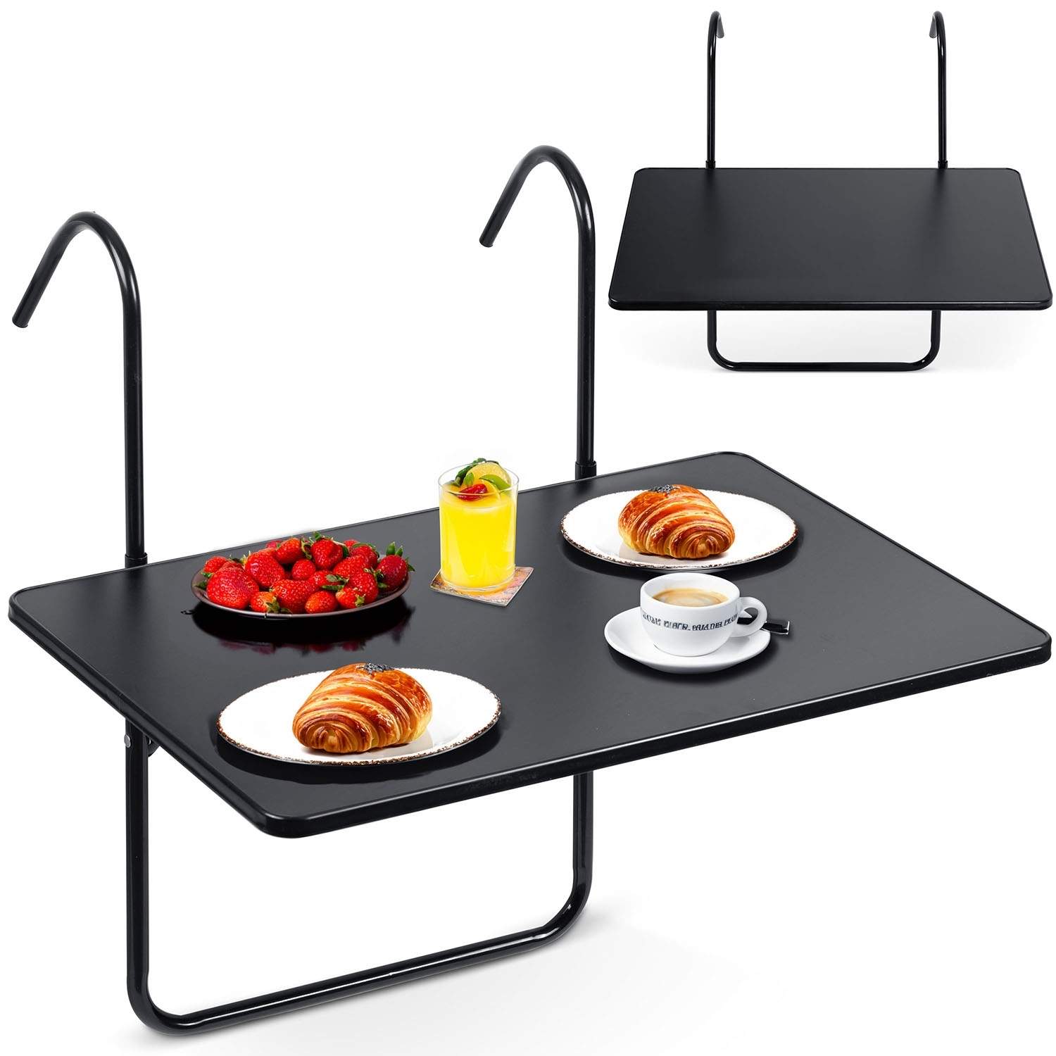 Slidstærkt altanbord 60x43cm foldbart Sofotel SO-982 sort