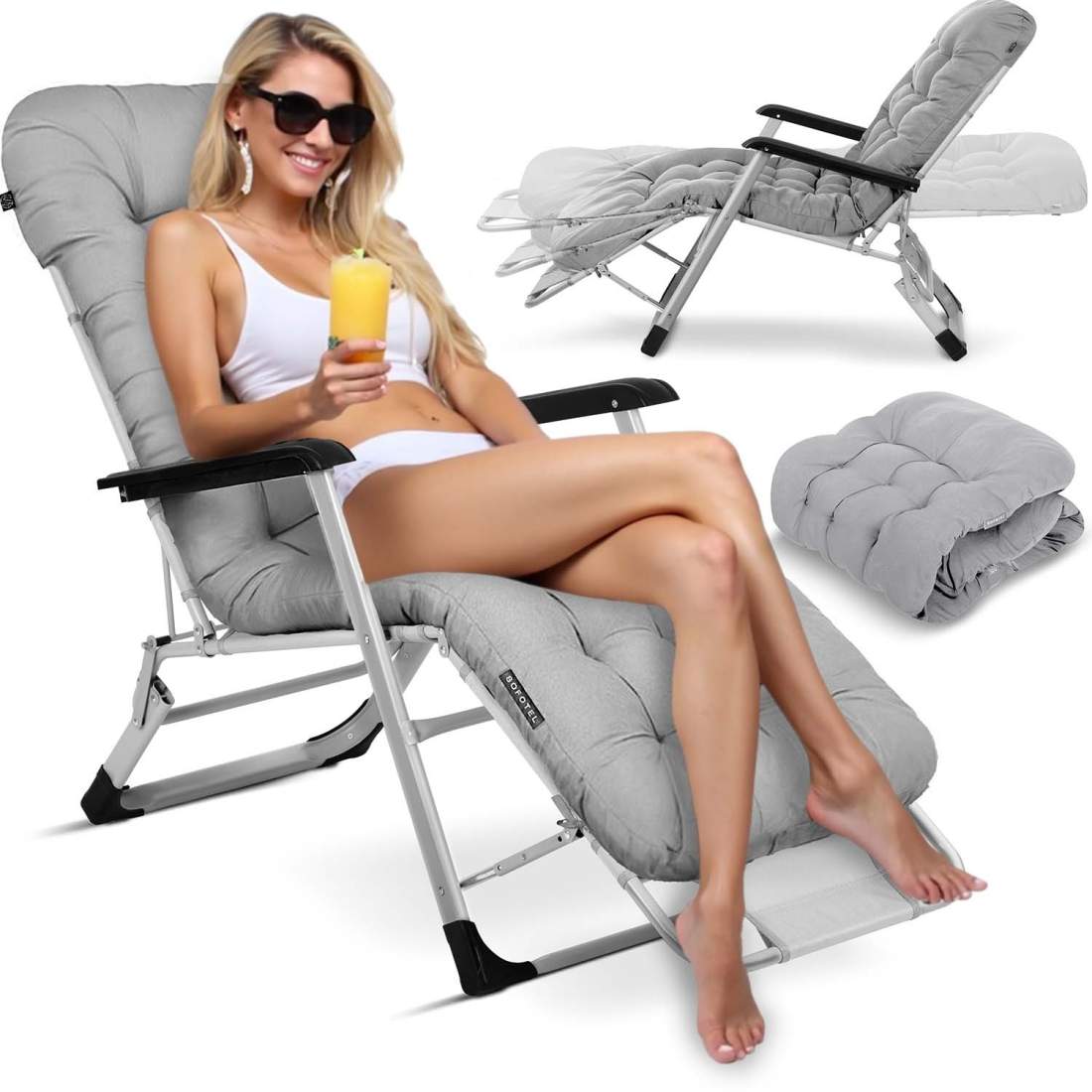 Hopfällbar trädgårdssäng med dyna Sofotel ChillWell grå | Leksaker & Spel - Leksaker - Leksaksfigurer & Dockor - Actionfigurer - DC | Pryloteket