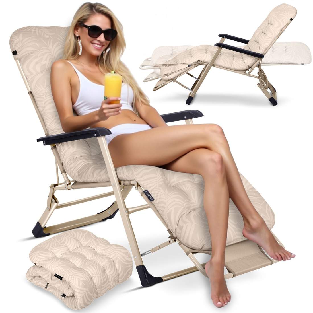 Hopfällbar trädgårdsstol med dyna Sofotel ChillWell beige | Leksaker & Spel - Leksaker - Leksaksfigurer & Dockor - Actionfigurer - DC | Pryloteket