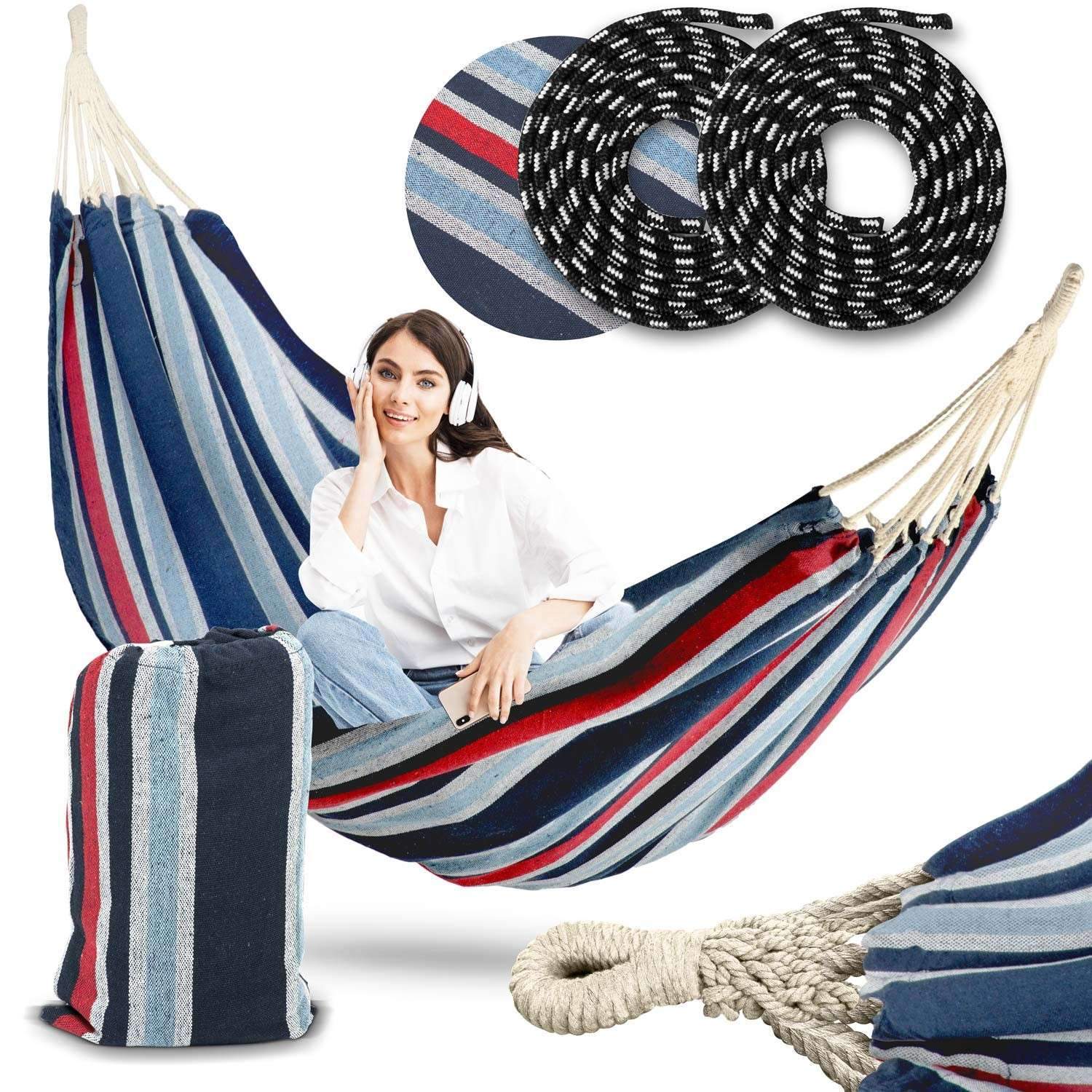 Have hængekøje Malaga Single blå-rød Sofotel