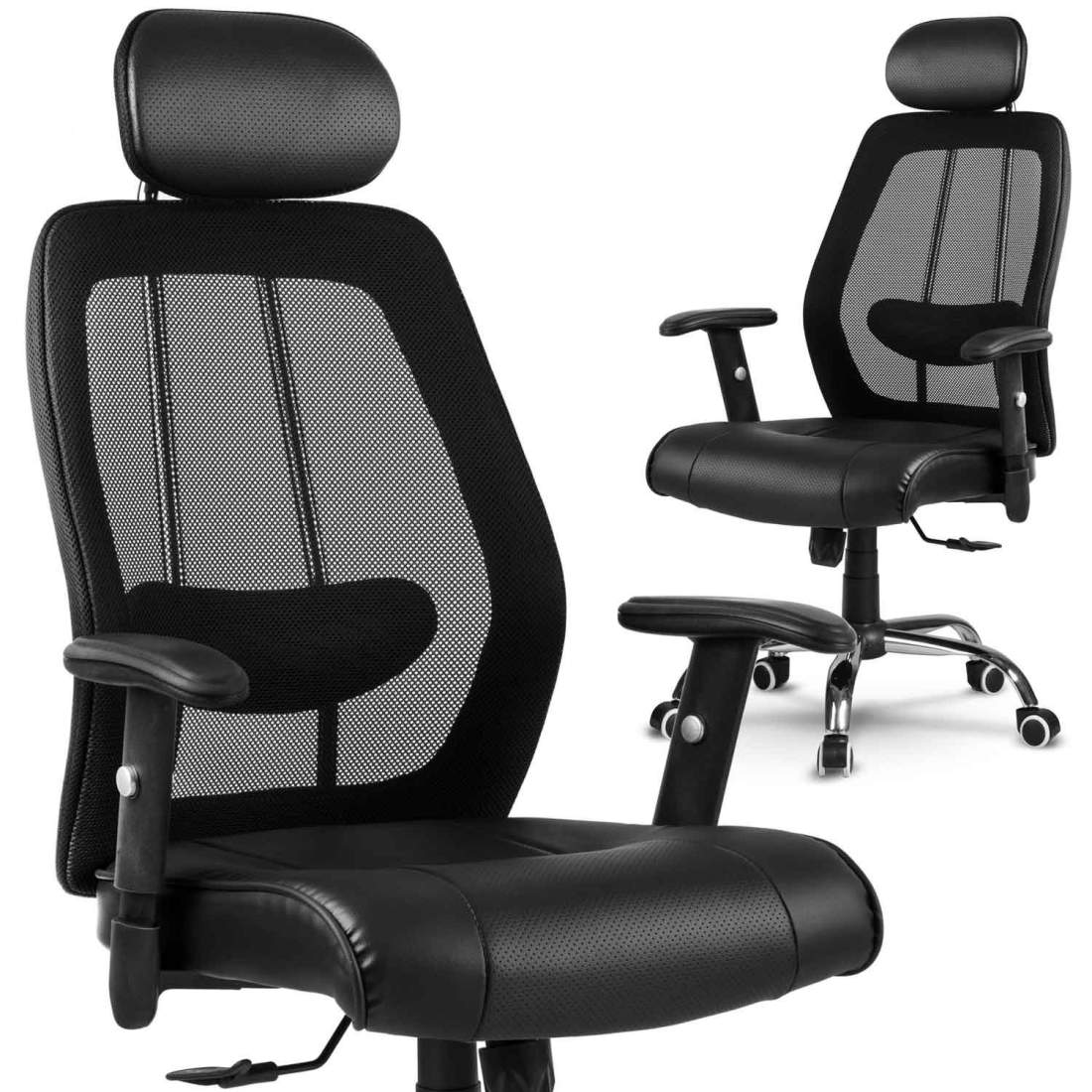 Monaco Micro Mesh Läder Kontorsstol Svart | Hem & Hobby | Pryloteket