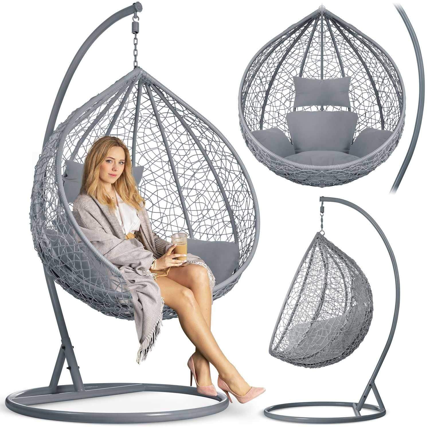 Have hængende gyngestol Havana mørkegrå + grå hynder